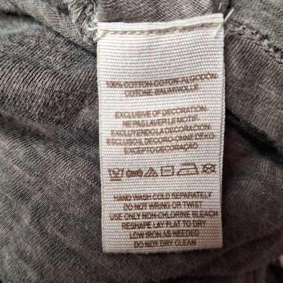 Free people Tiger eyes sequined Henley top S gray brown bling sparkle Gypsy top - Picture 4 of 6